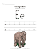 Tracing Letters E 