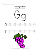 Tracing Letters G 