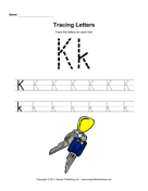 Tracing Letters K 