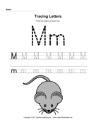 Tracing Letters M 