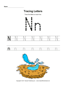 Tracing Letters N 