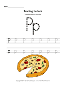Tracing Letters P 