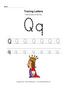Tracing Letters Q 